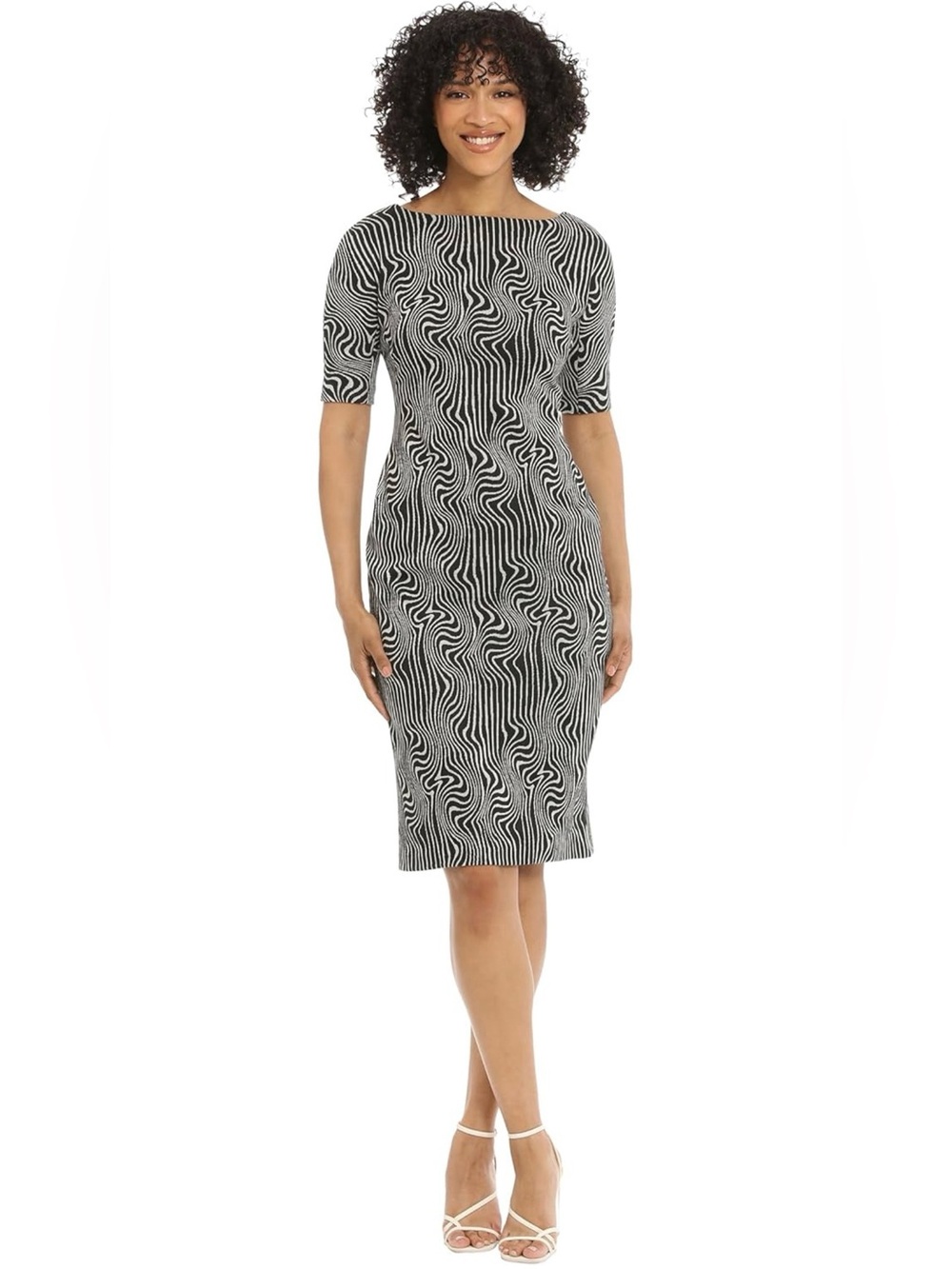 Black & White Midi Sheath Dress